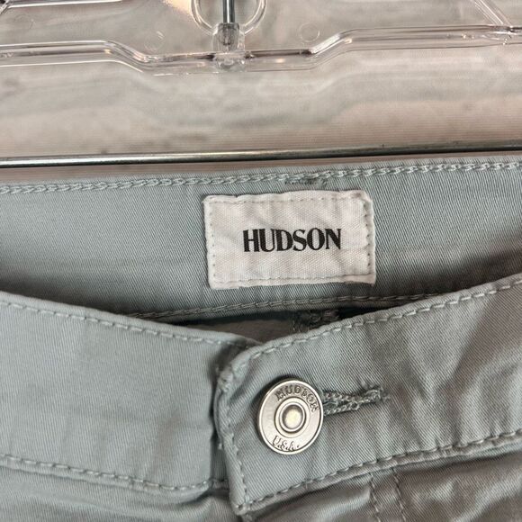 Hudson Women's Cargo Pants Size 33 Light Grey High-Rise Wide-Leg - Picture 4 of 7